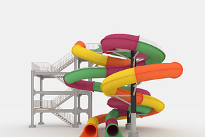 3D Model Waterpark Slide 3