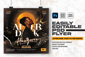 After Dark PSD Party Flyer Design, a Flyer Template by Shajib Shikder