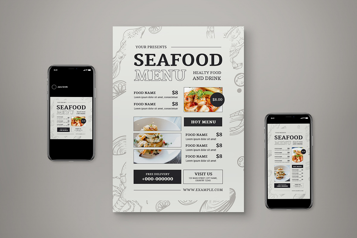 Food Menu Flyer Set, a Flyer Template by graphicook