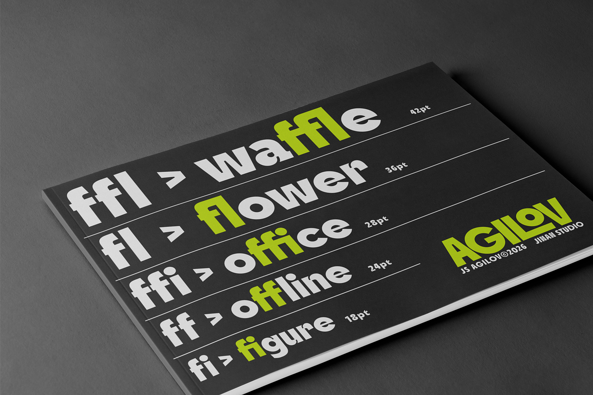 Agilov - A Bold Display Font, a Sans Serif Font by Ainun Jinan (Photo 8 of 9)