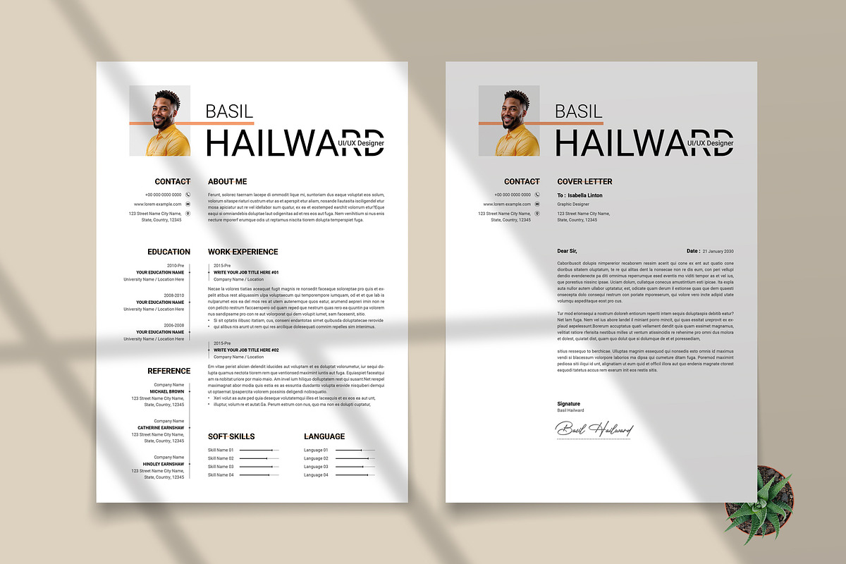 Modern UI/UX Designer Resume & Cover preview 4