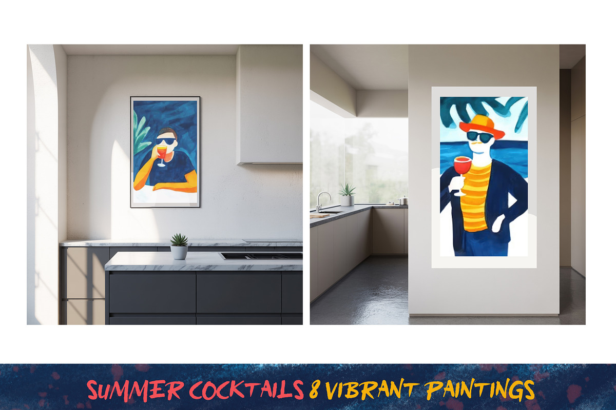The man is drinking a cocktail., an Illustration by SketchArtStudio (Photo 3 of 4)
