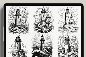 77 Light House Stamps For Procreate