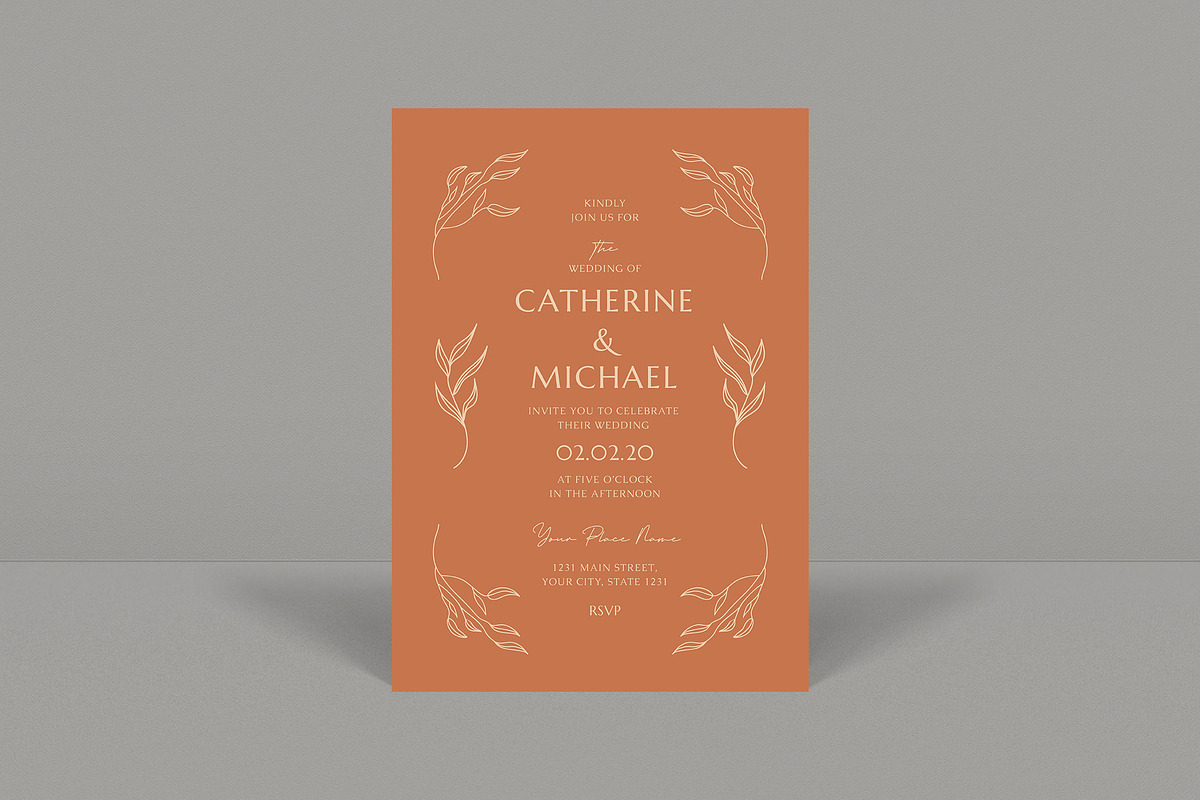 Vintage Leaf Wedding Invitation, an Invitation Template by Guuver (Photo 2 of 3)