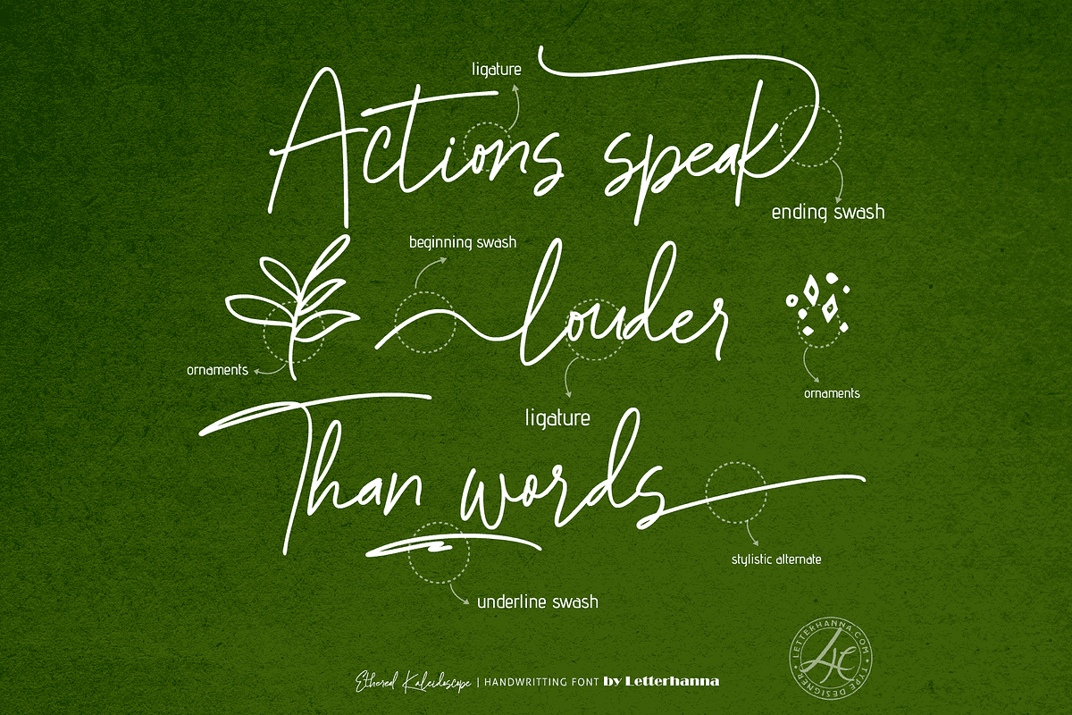 Ethereal Kaleidoscope Font, a Handwritten Font by Letterhanna Studio (Photo 8 of 9)