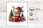 Watercolor Merry Christmas Reindeer, an Illustration by Canvas Craft (Thumbnail 7 of 7)