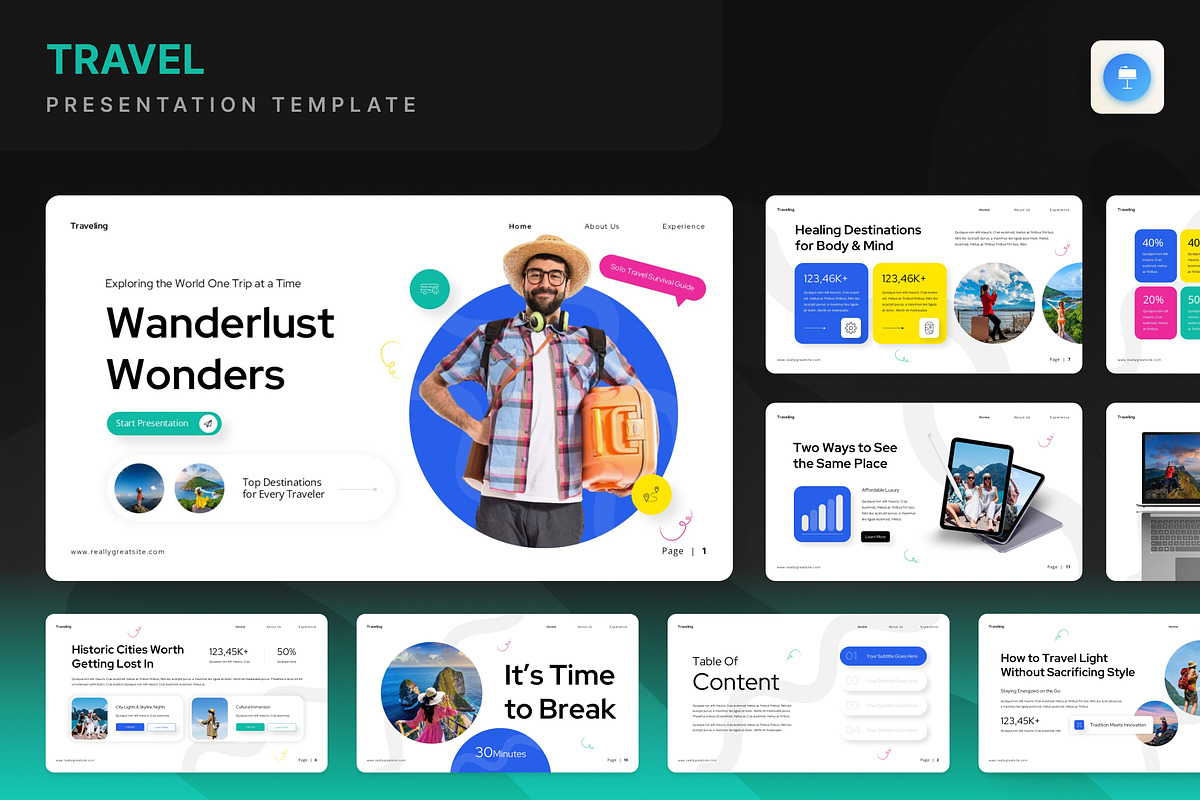 Travel Keynote Presentation, a Presentation Template by Annora Studio (Photo 1 of 7)