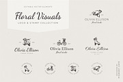 Floral Visuals Logo Stamp Collection, a Branding & Logo Template by Pigment Café (Thumbnail 1 of 5)
