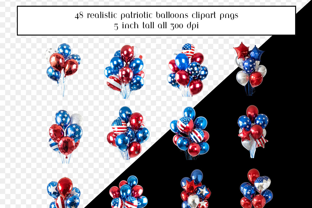 Realistic Patriotic Balloons, an Object Graphic by AllTheKewtClipart (Photo 4 of 10)