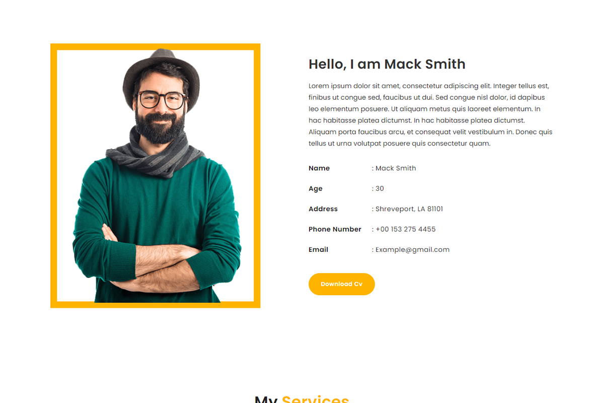 Ekla - Developer Portfolio HTML, a HTML Template by Themeplaza (Photo 2 of 6)