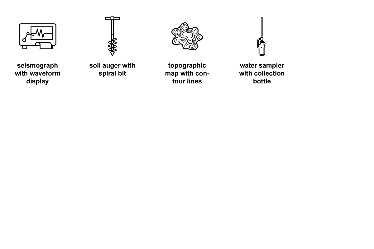 Geological surveying Icon Set, an Outline Icon by Nurlan's shop (Photo 3 of 3)