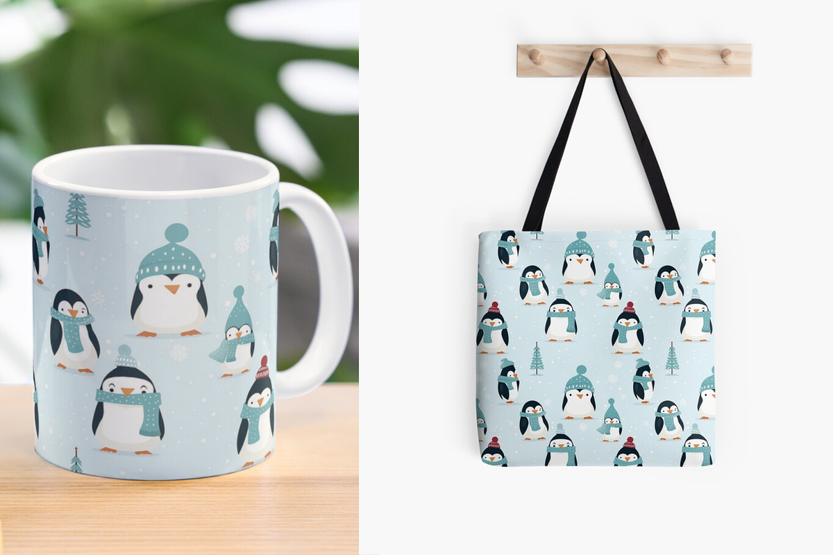 Cute penguin seamless pattern, a Pattern Graphic by AlexandraTret (Photo 3 of 3)