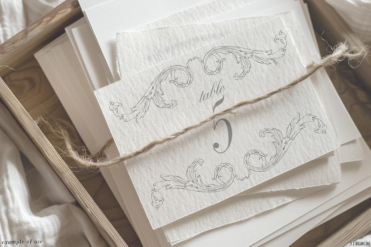 Baroque wedding invitation clip art, a Decorative Illustration by GrafikBoutique (Photo 3 of 9)