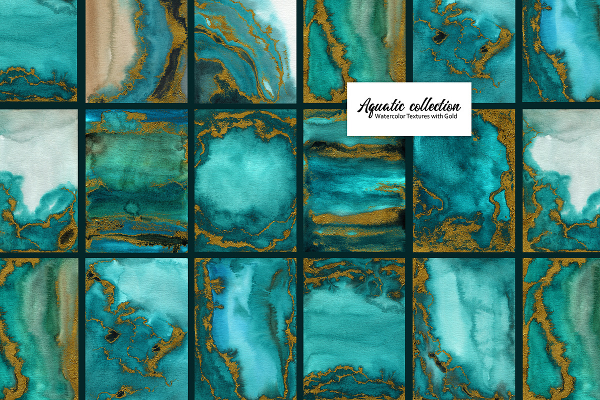 Aquatic Watercolor Textures, a Texture Graphic by Marmoris.Arts (Photo 4 of 12)