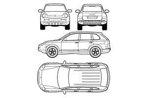 Classic Car Cayenne - Vector drawing, an Illustration by Digital-Clipart
