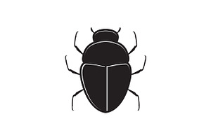 Black Isolated Beetle Insect Logo