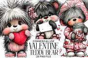 Valentine Teddy Bear Clipart Bundle, an Illustration by Daily.Designs (Thumbnail 1 of 5)