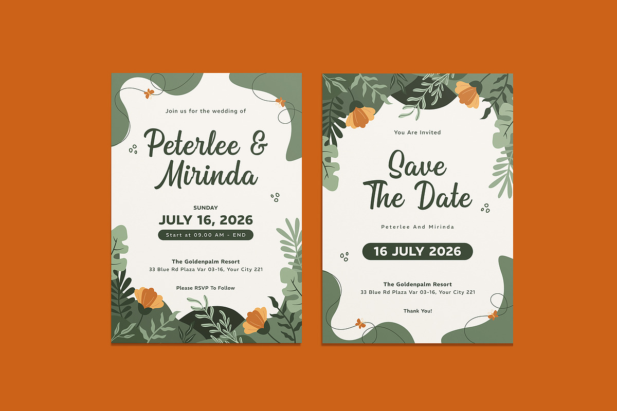 Minealist Wedding Invitation, an Invitation Template by iDoodle Studio (Photo 1 of 4)