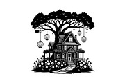 Tree House Silhouette SVG Bundle, an Illustration by jahid234 (Thumbnail 11 of 31)