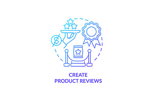 Create product reviews blue gradient, an Icon by IMG Visuals