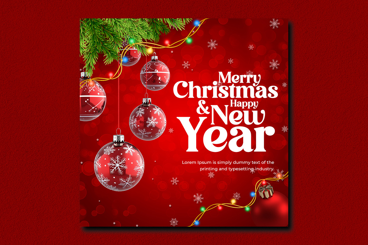 Merry Christmas New Year Post, a Social Media Template by creative-mint (Photo 2 of 2)