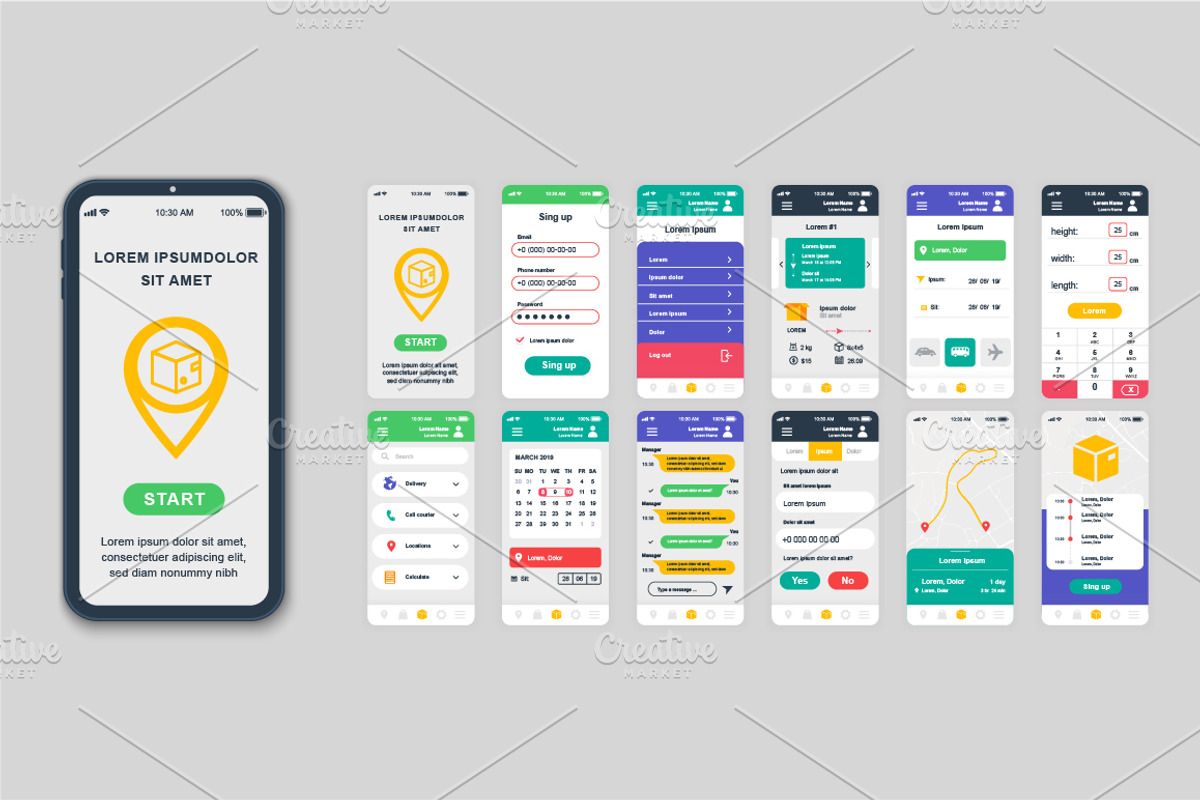 Mobile App UI Kit Template, a Templates & Theme by alexdndz (Photo 7 of 21)