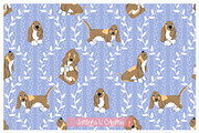 Basset Puppy Floral Patterns, an Illustration by Johanna V. Creative (Thumbnail 9 of 9)