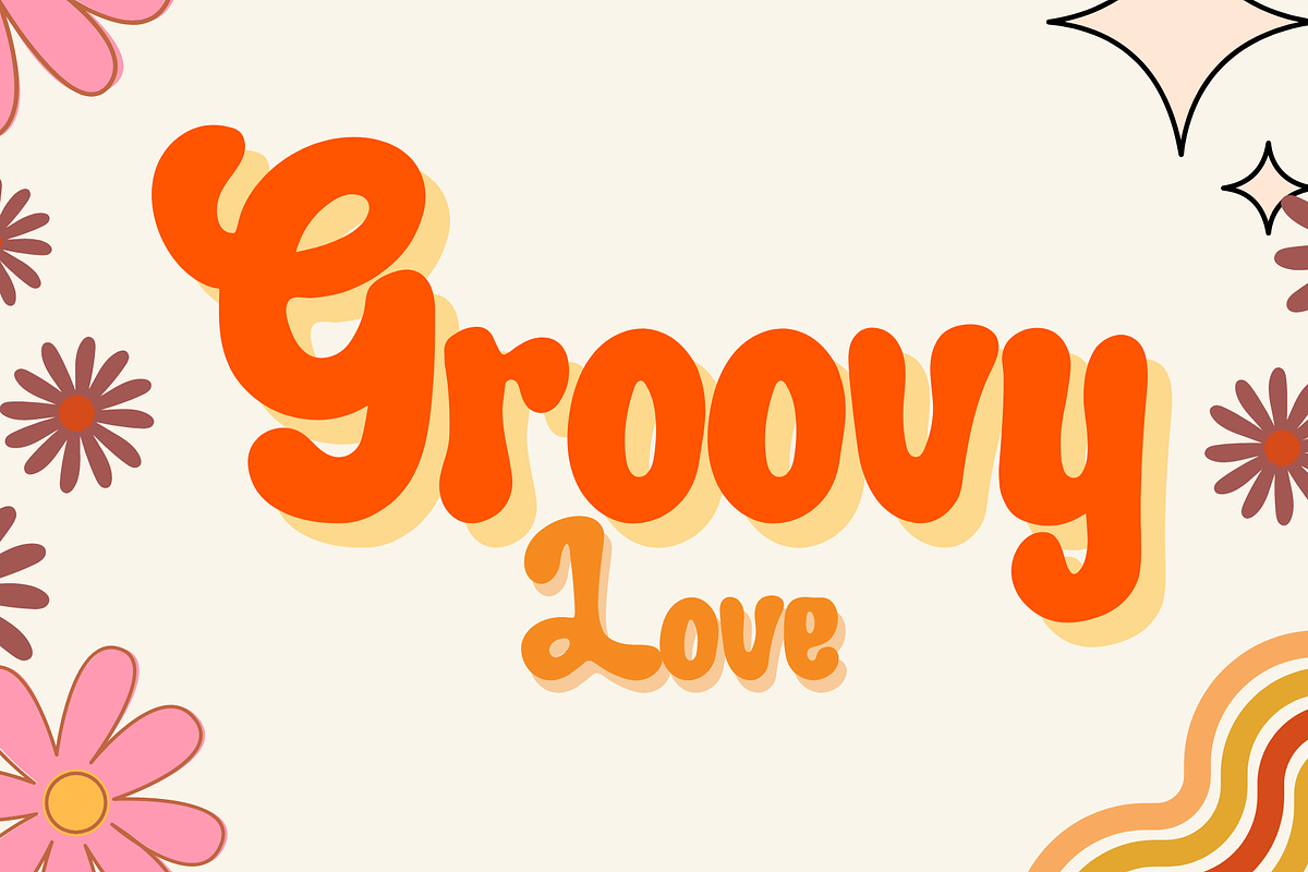 Groovy Love, a Script Font by nongnuchpolyiam1 (Photo 1 of 4)
