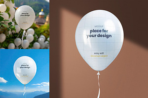 Plastic Balloons Floating Mockups