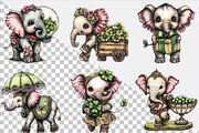 Whimsical St Patrick Elephant Clipar, an Illustration by SVGArt (Thumbnail 2 of 9)