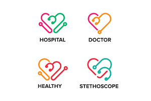 Stethoscope and Heart Medical Logo, a Branding & Logo Template by Signatoro