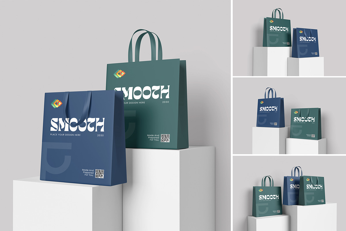 Paper Bag Mockup, a Packaging Mockup by AndikaGraphic (Photo 1 of 5)