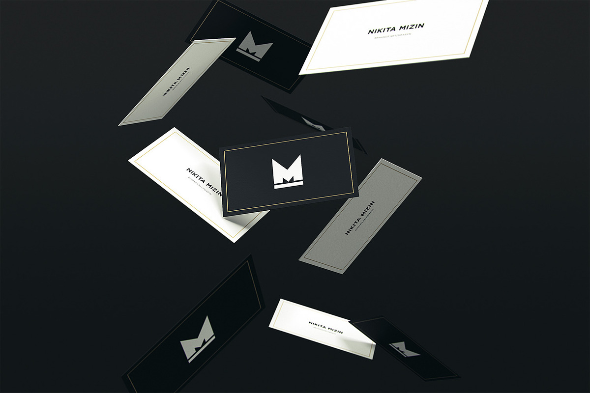 Falling Business Cards Mockup, a Print Template by measyn (Photo 3 of 4)