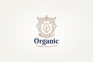 luxury vegan healthy food icon logo, a Branding & Logo Template by Blazybone