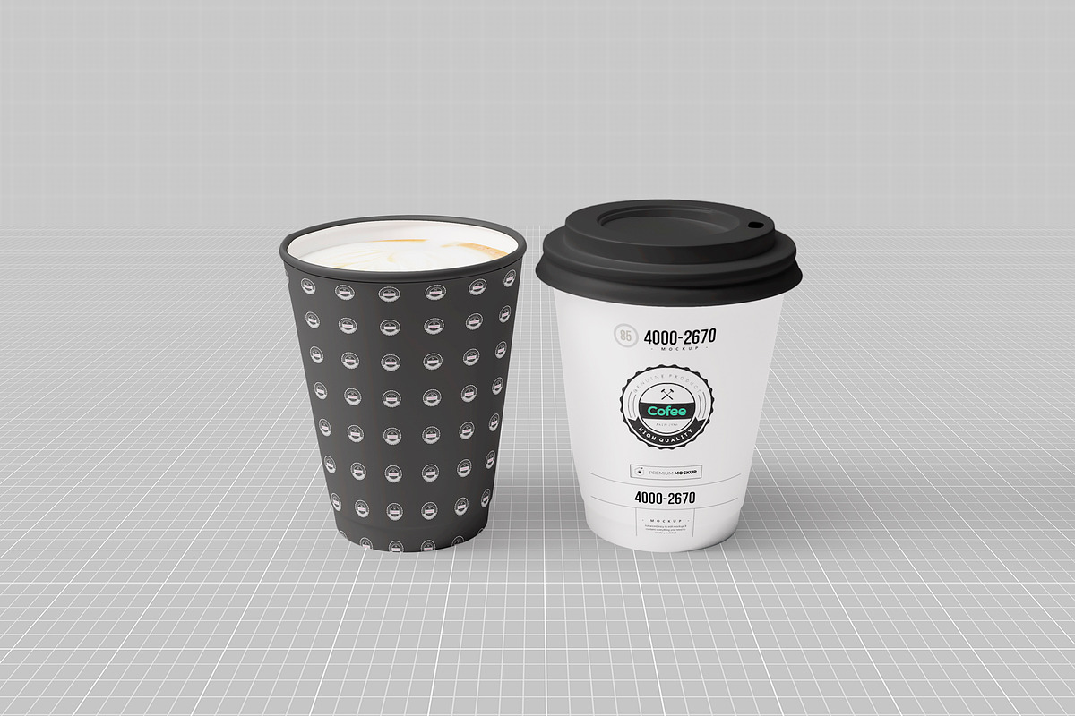 Coffe Paper Cups Mock-up 2, a Cups & Container Mockup by Nevada63 (Photo 4 of 4)