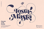 Losta Masta - Playful Serif Family, a Serif Font by creativemedialab (Thumbnail 1 of 21)