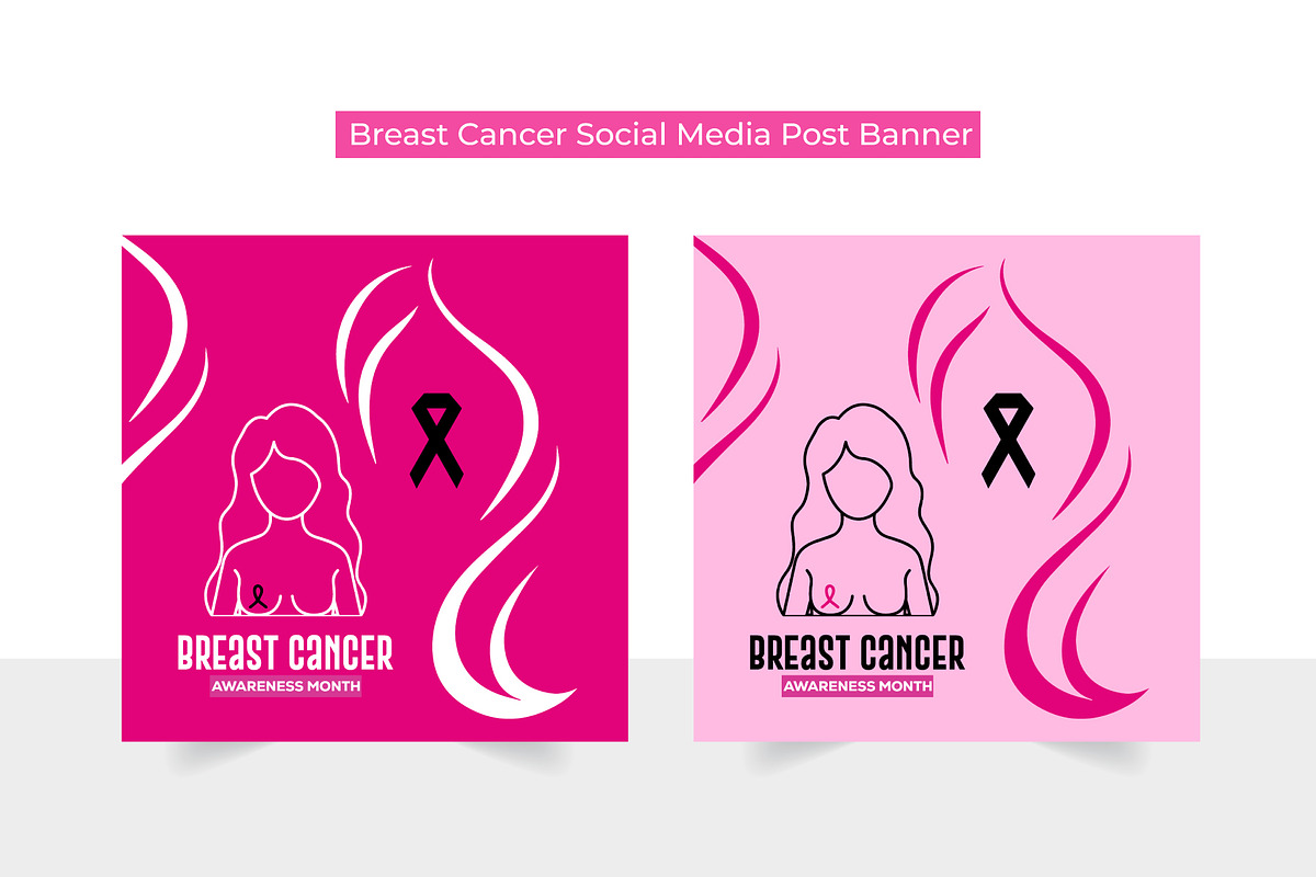 Women Breast Cancer Awareness Post, a Social Media Template by Tahnix Creative