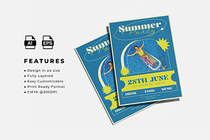 Summer Party Flyer Template, a Flyer Template by Artnivora.Std