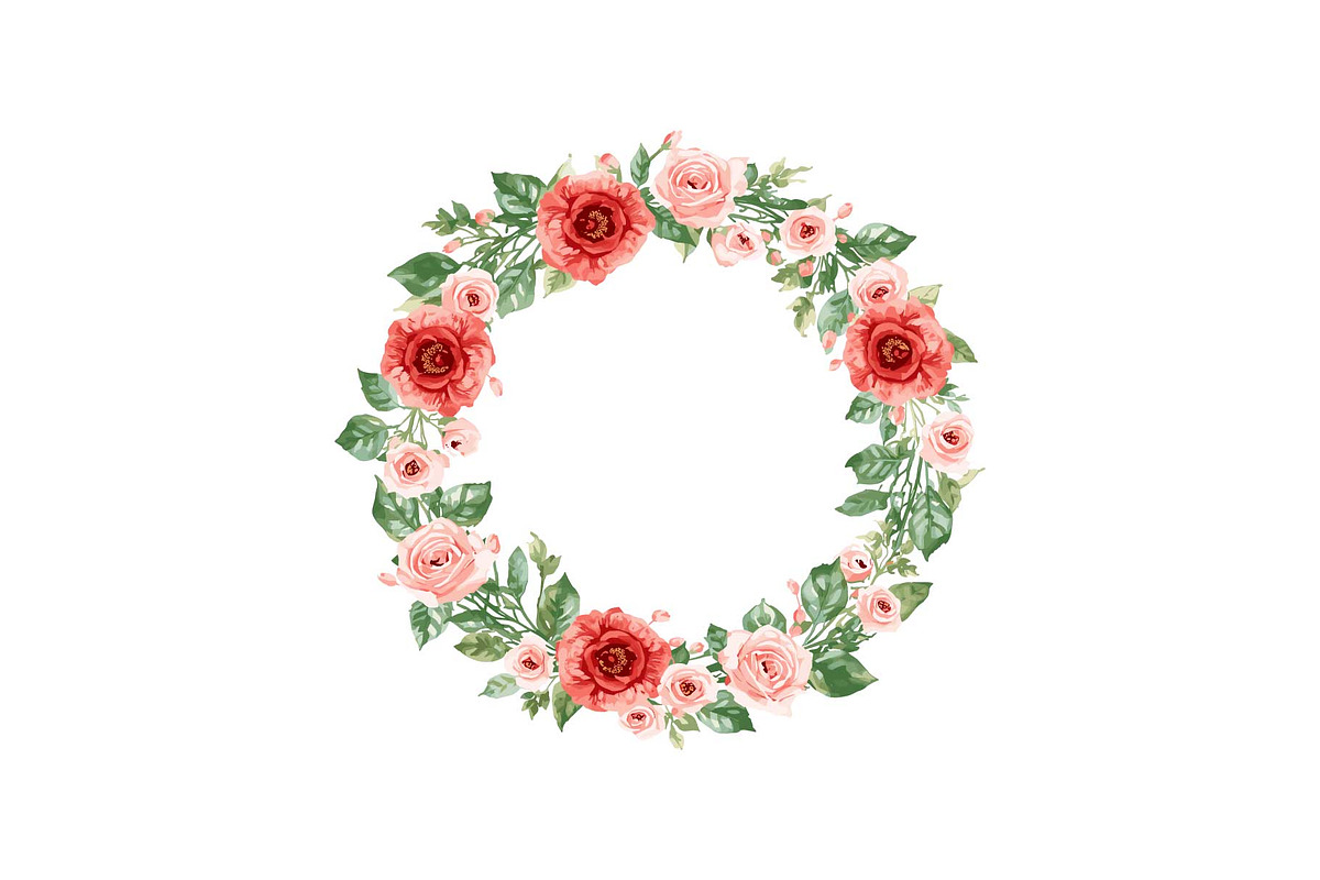 Romantic Rose Wreath Clipart Set, an Object Graphic by Designs_River (Photo 4 of 13)