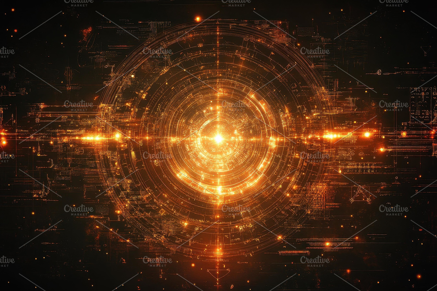 Bright golden abstract design illust, a Photo by Tanuart