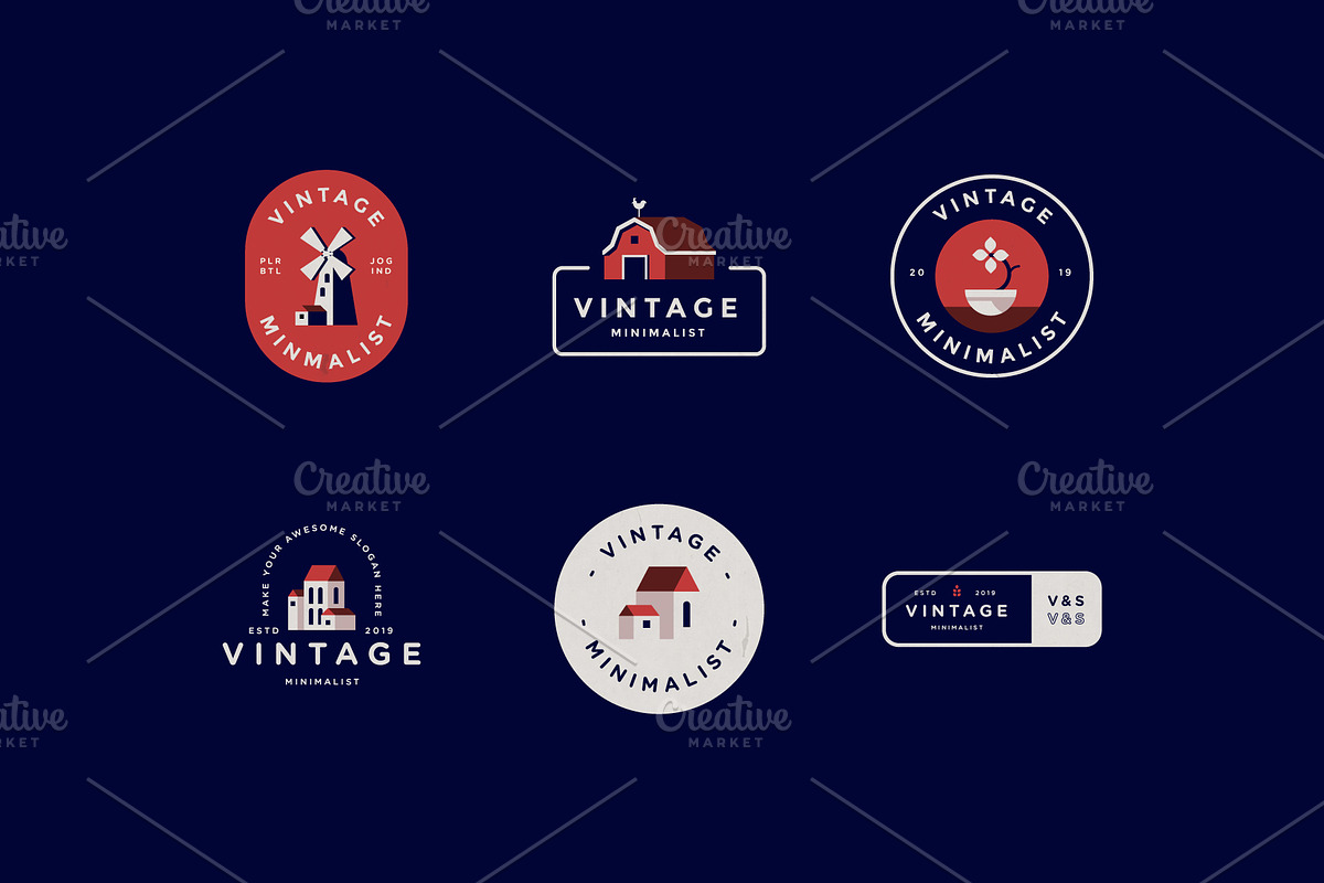 6 Vintage Minimalist Farm Logo Set, a Branding & Logo Template by Ikhwan Hakim (Photo 6 of 7)