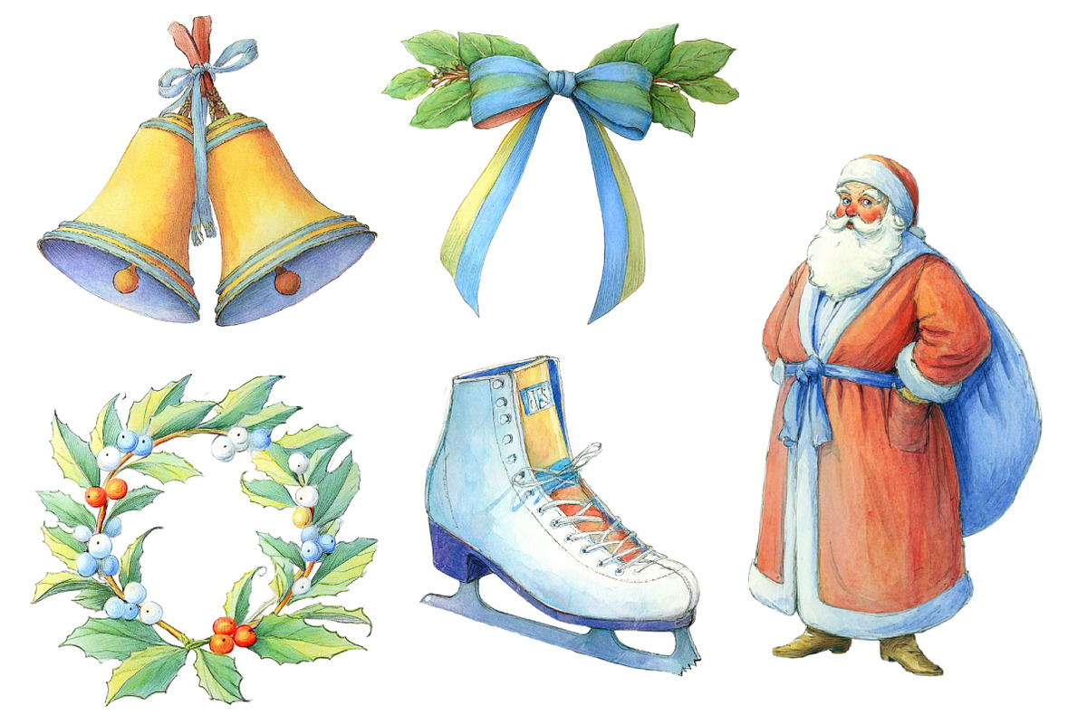 Watercolor Neutral Christmas Clipart, an Illustration by Designworld (Photo 5 of 6)