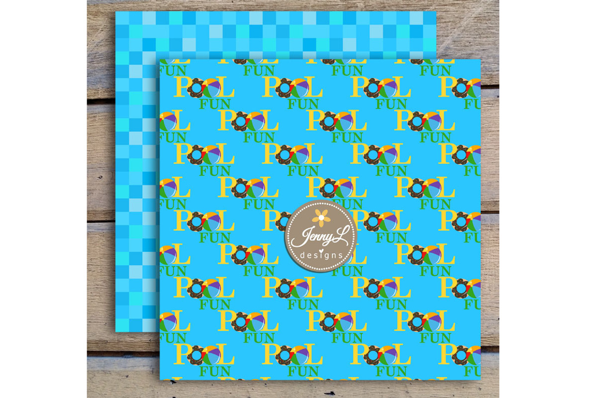 Pool Digital Paper & Clipart, a Pattern Graphic by JennyL Designs (Photo 4 of 5)
