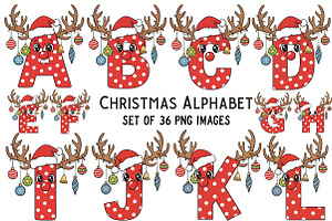 Christmas Alphabet Sublimation, an Illustration by Craft Nest