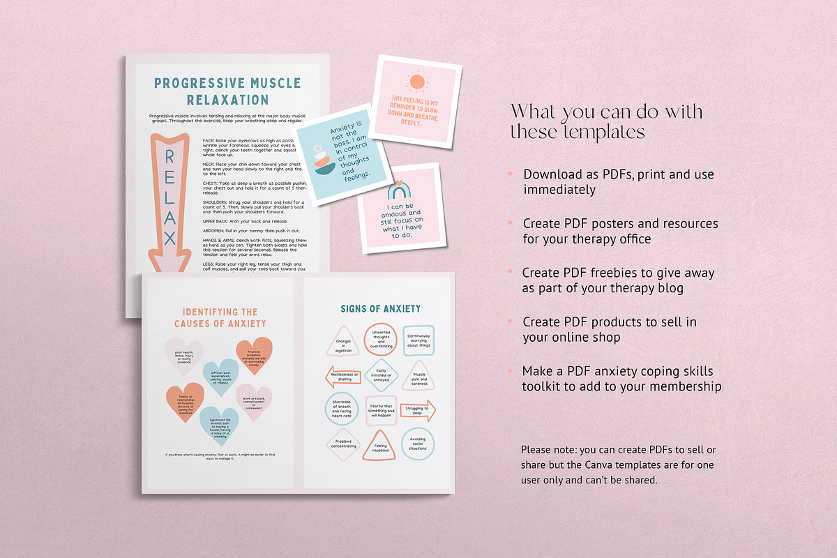 Anxiety Coping Card Canva Templates, a Templates & Theme by Miri Campbell (Photo 10 of 10)