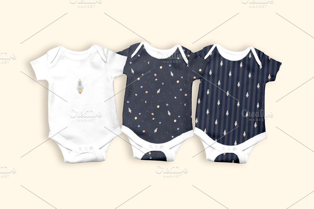 Cute Kids Space Seamless Patterns, a Pattern Graphic by Oksana Dovhopol Art (Photo 9 of 14)