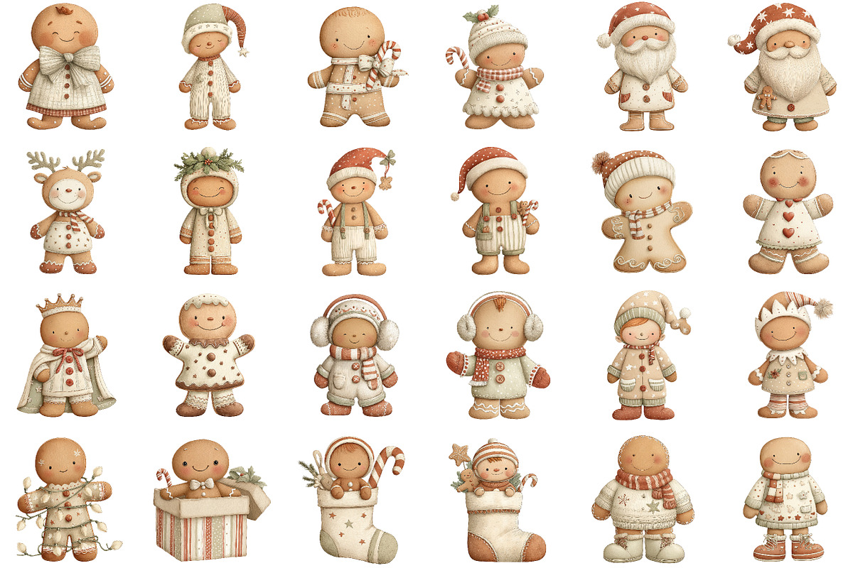 Christmas Gingerbread Man Clipart Bu, an Illustration by Sublimation Artist (Photo 2 of 6)