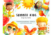 Summer Kids Bundle Scenes Patterns, a Seasonal Illustration by Bubert Art (Thumbnail 1 of 5)