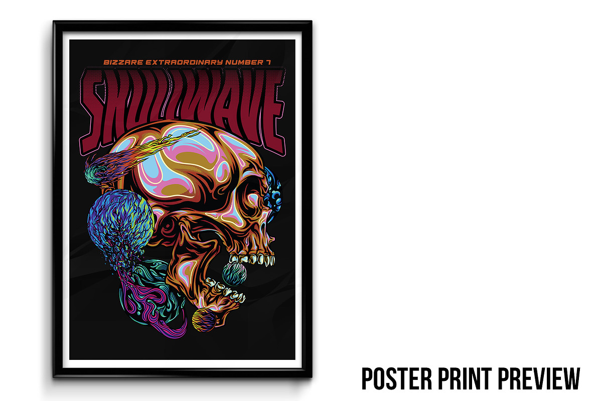 Skullwave Part 7 T-Shirt Design, an Illustration by badsyxn (Photo 3 of 4)