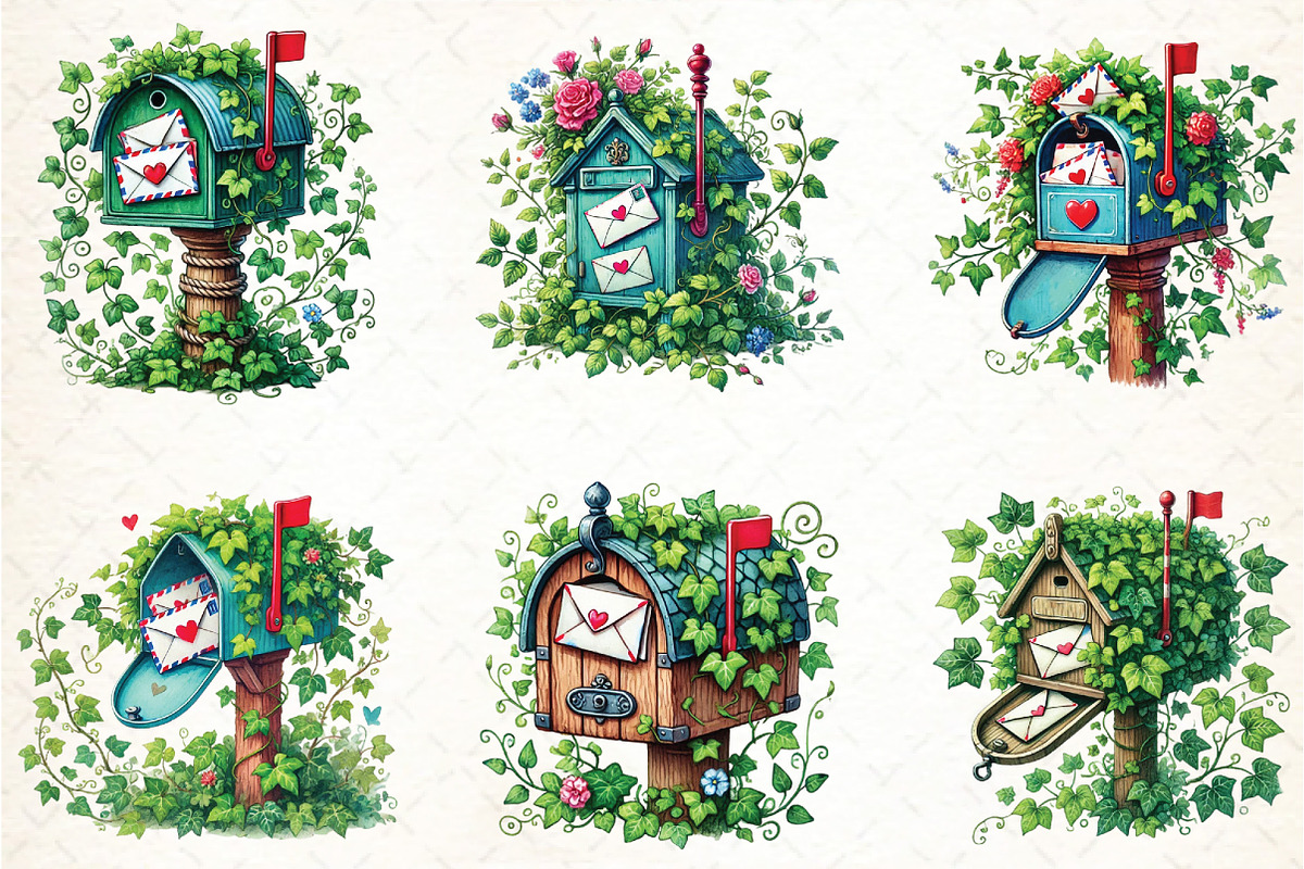 Spring Mailbox Clipart, an Illustration by DreamCafeArt (Photo 3 of 5)